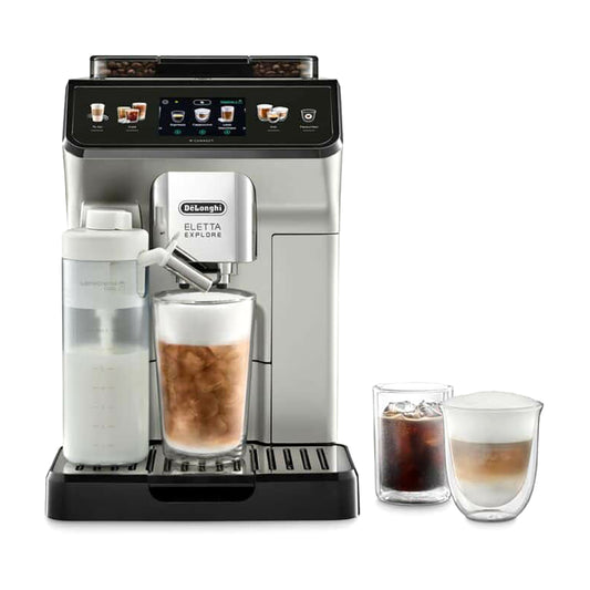 De'Longhi Eletta Cold Brew Automatic Coffee Maker With LatteCrema Hot and Cool Technology, Intuitive Colour Display, Cold Extraction Technology, 3.5'' TFT Display + Wi-Fi, ECAM450.65.S