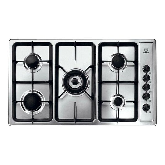 Indesit 5 Gas Built In Hob Silver PIM-950ASTGHEX