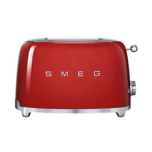 Smeg Tsf01RdUK, 50'S Retro Style 2 Slice Toaster,6 Browning Levels,2 Extra Wide Bread Slots, Defrost And Reheat Functions, Removable Crumb Tray- Red