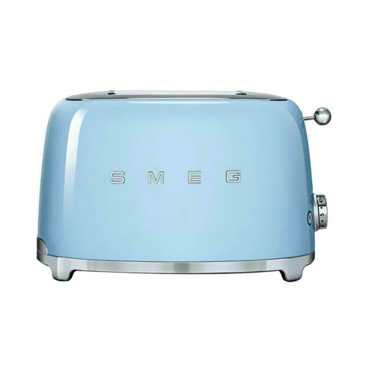 Smeg TSF01PBUK, 50's Retro Style 2 Slice Toaster,6 Browning Levels,2 Extra Wide Bread Slots, Defrost and Reheat Functions, Removable Crumb Tray, Pastel Blue
