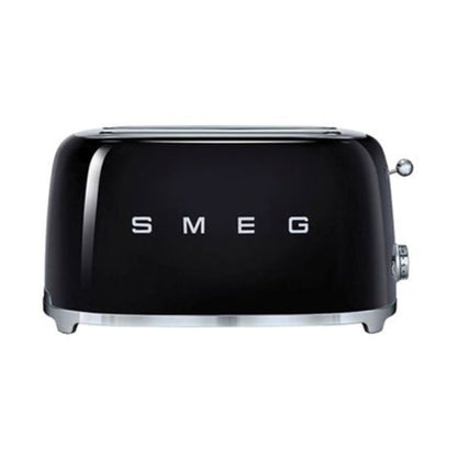 Smeg Tsf02BlUK, 50'S Retro Style 4 Slice Toaster,6 Browning Levels,2 Extra Wide Bread Slots, Defrost And Reheat Functions, Removable Crumb Tray, Black