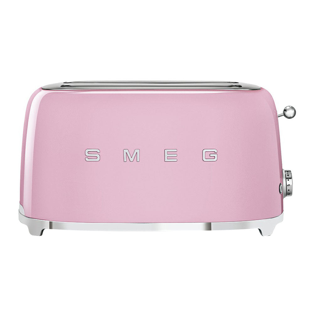 Smeg TSF02PKUK, 50's Retro Style 4 Slice Toaster,6 Browning Levels,2 Extra Wide Bread Slots, Defrost and Reheat Functions, Removable Crumb Tray, Pink