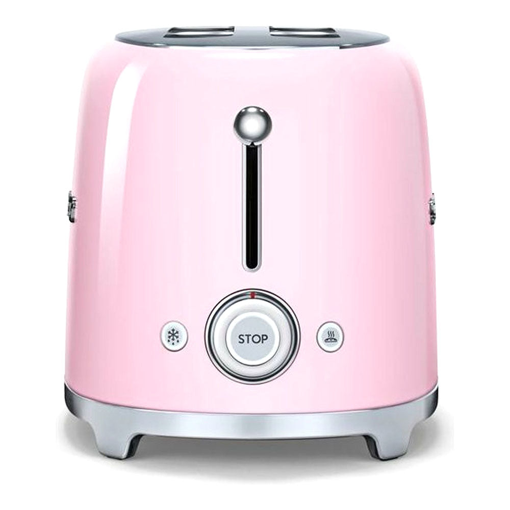 Smeg TSF02PKUK, 50's Retro Style 4 Slice Toaster,6 Browning Levels,2 Extra Wide Bread Slots, Defrost and Reheat Functions, Removable Crumb Tray, Pink