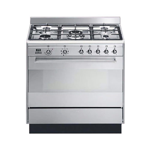 Smeg Gas Plus Electric Cooking Range 126L Silver SUK91MFX9