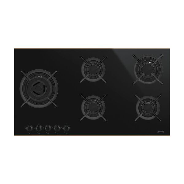 SMEG built-in 4 Gas Hob Black PV695LCNR