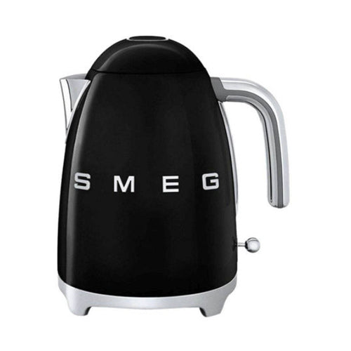 Smeg KLF03BLUK, 50's Retro Style Kettle, 1.7 L Capacity with Water Level Indicator, 360 Swivel Base, Anti-Slip Feet, Soft Opening Lid, Stainless Steel, Black