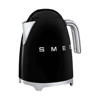 Smeg KLF03BLUK, 50's Retro Style Kettle, 1.7 L Capacity with Water Level Indicator, 360 Swivel Base, Anti-Slip Feet, Soft Opening Lid, Stainless Steel, Black