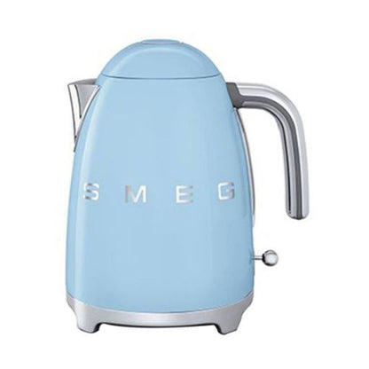 Smeg Klf03Pbuk, 50'S Retro Style Kettle, 1.7 L Capacity With Water Level Indicator, 360 Swivel Base, Anti-Slip Feet, Soft Opening Lid, Stainless Steel, Pastel Blue