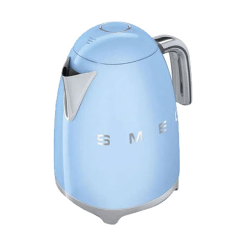 Smeg Klf03Pbuk, 50'S Retro Style Kettle, 1.7 L Capacity With Water Level Indicator, 360 Swivel Base, Anti-Slip Feet, Soft Opening Lid, Stainless Steel, Pastel Blue