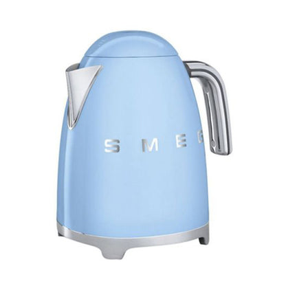 Smeg Klf03Pbuk, 50'S Retro Style Kettle, 1.7 L Capacity With Water Level Indicator, 360 Swivel Base, Anti-Slip Feet, Soft Opening Lid, Stainless Steel, Pastel Blue