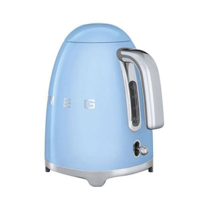 Smeg Klf03Pbuk, 50'S Retro Style Kettle, 1.7 L Capacity With Water Level Indicator, 360 Swivel Base, Anti-Slip Feet, Soft Opening Lid, Stainless Steel, Pastel Blue