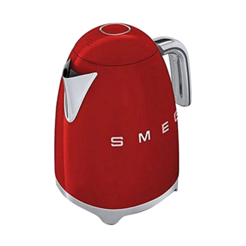 Smeg Klf03RdUK, 50'S Retro Style Kettle, 1.7 L Capacity With Water Level Indicator, 360 Swivel Base, Anti-Slip Feet, Soft Opening Lid, Stainless Steel, Red