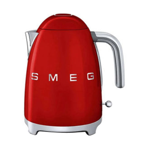 Smeg Klf03RdUK, 50'S Retro Style Kettle, 1.7 L Capacity With Water Level Indicator, 360 Swivel Base, Anti-Slip Feet, Soft Opening Lid, Stainless Steel, Red