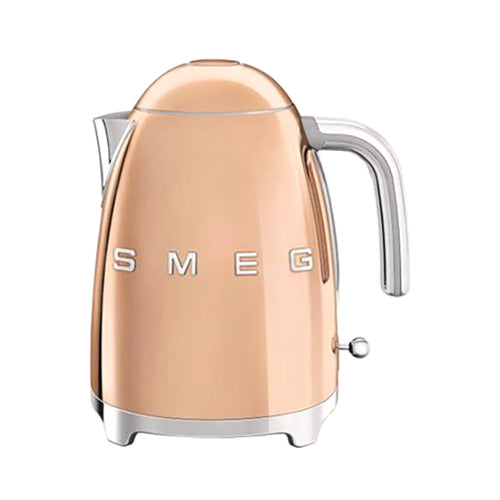 Smeg Klf03RgUK, 50'S Retro Style Kettle, 1.7 L Capacity With Water Level Indicator, 360 Swivel Base, Anti-Slip Feet, Soft Opening Lid, Stainless Steel, Rose Gold