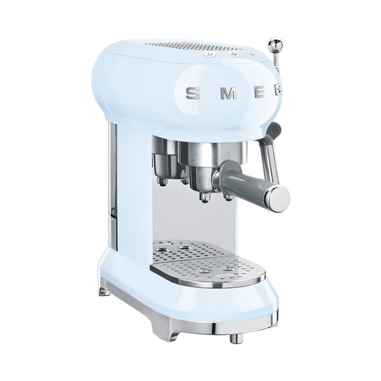 Smeg Traditional Pump Espresso Coffee Machine 1000ml Pastel Blue