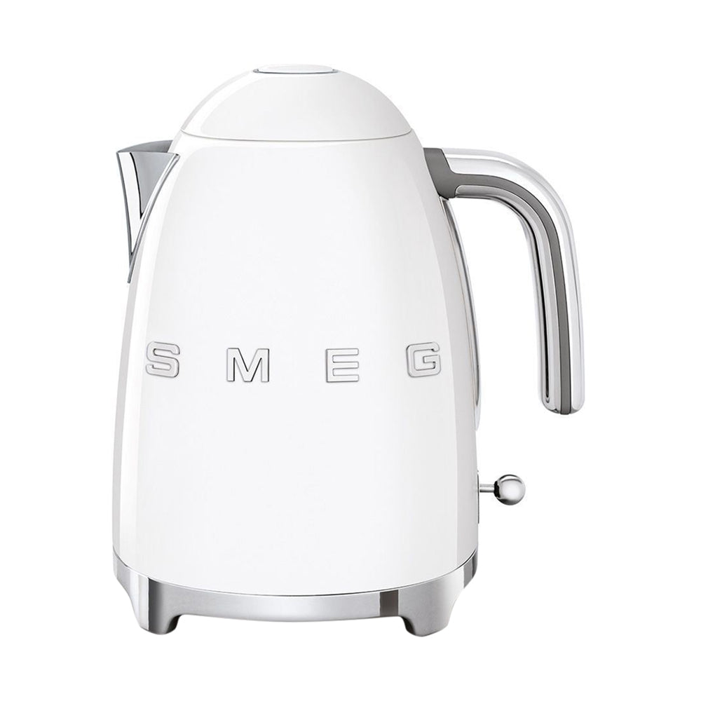 Smeg Klf03Whuk, 50'S Retro Style Kettle, 1.7 L Capacity With Water Level Indicator, 360 Swivel Base, Anti-Slip Feet, Soft Opening Lid, Stainless Steel, White