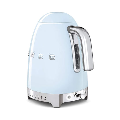 Smeg Klf03Pbuk, 50'S Retro Style Kettle, 1.7 L Capacity With Water Level Indicator, 360 Swivel Base, Anti-Slip Feet, Soft Opening Lid, Stainless Steel, Pastel Blue