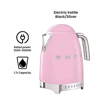 Smeg 360 Swivel Base Electric Kettle 1700ml Pink