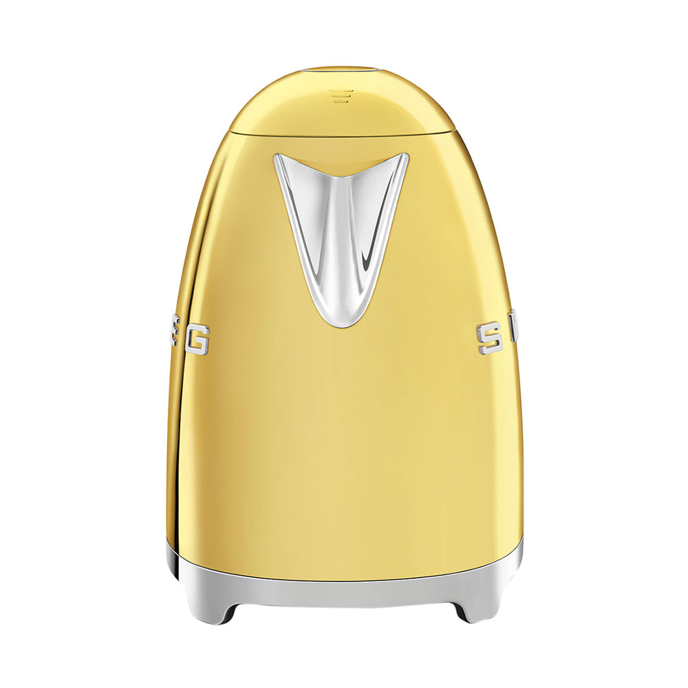 Smeg Klf03Gouk, 50'S Retro Style Kettle, 1.7 L Capacity With Water Level Indicator, 360 Swivel Base, Anti-Slip Feet, Soft Opening Lid, Stainless Steel, Gold