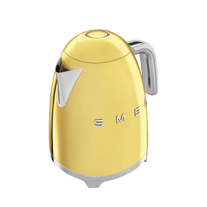 Smeg Klf03Gouk, 50'S Retro Style Kettle, 1.7 L Capacity With Water Level Indicator, 360 Swivel Base, Anti-Slip Feet, Soft Opening Lid, Stainless Steel, Gold