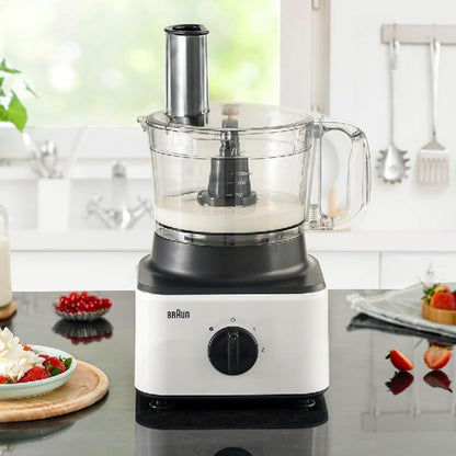 Braun Household Braun Food Processor 8 in 1 System, 750 Watts, 2.1 L Bowl Capacity, 1.8 L Blender Capacity, 2 Speed Button and Pulse, Chop, Slice, Grate, Whisk & Puree - FP 0132