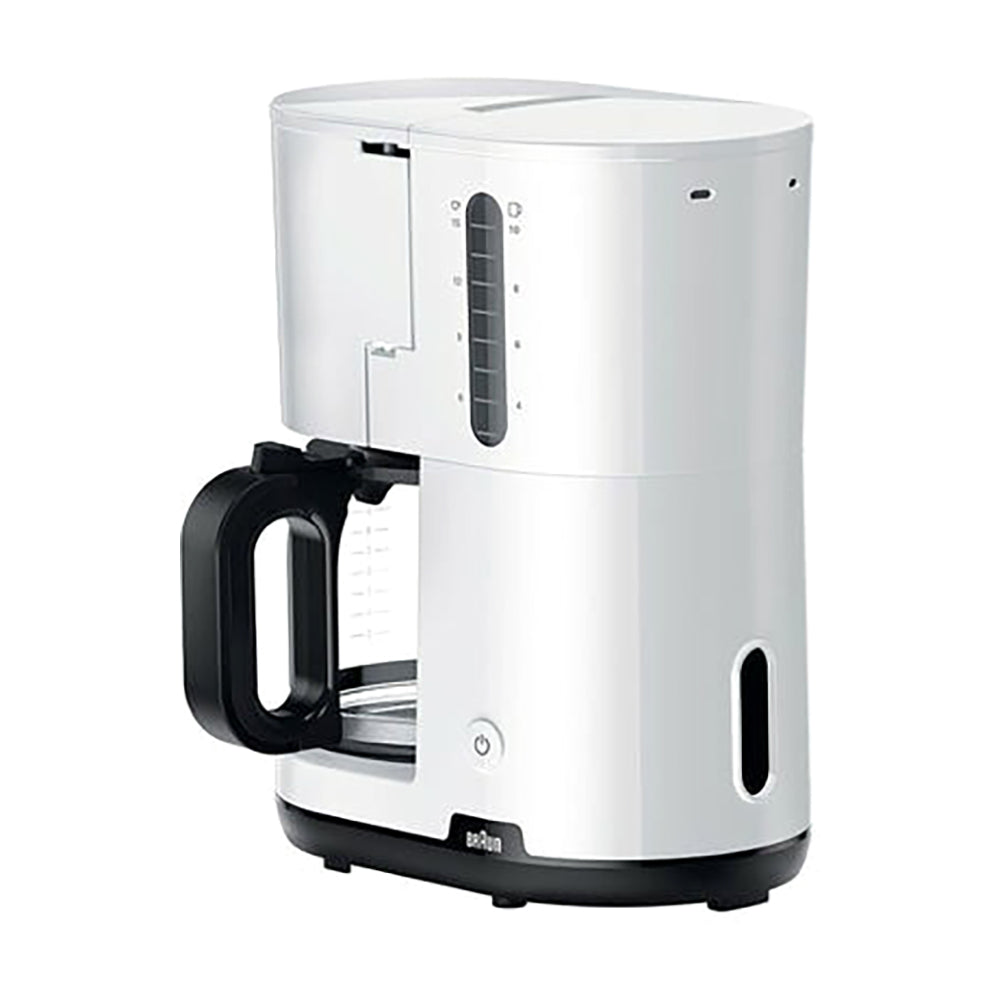 Braun Breakfast1 Filter Coffee Maker AromaCafe OptiBrew System Automatic Shut Off Coffee Maker for up to 10 Cups Dishwasher Safe White, KF1100WH