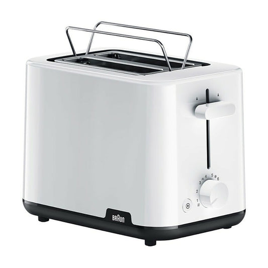 Braun Breakfast - Toaster HT 1010 WH, 2 slots, 8 Browning settings, Bun warmer, 900 Watts, White