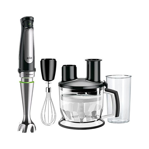 Braun Hand Blender Multiquick 7 1000W With 600Ml Bpa-Free Beaker, 1.5L Food Processor, Whisk, Easy Smartspeed, Splashcontrol & Powerbell PlUS Technology Mq 7075X Black