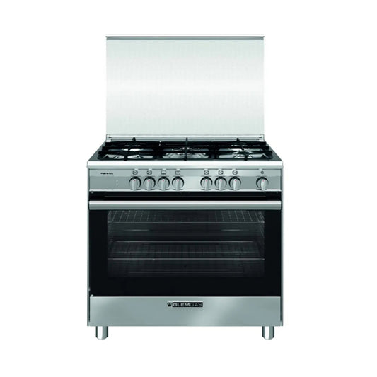 Glemgas 5 Burners Gas Cooker Silver SB9612VI-FSCD