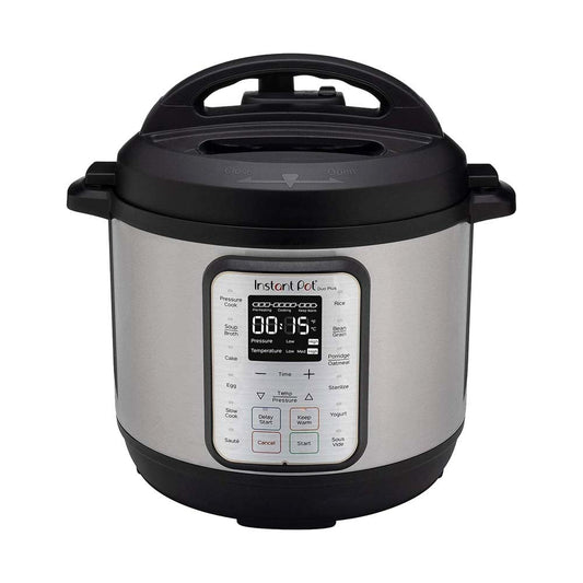 Instant Pot Duo Plus Whisper Quiet Multi-Cooker 9-in-1 Cooking: pressure cook, slow cook, rice, steam, sauté, yogurt, sous vide, cake, keep warm Dishwasher-safe lid