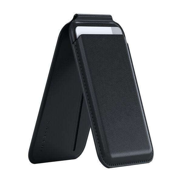 Satechi Vegan-Leather Magnetic Wallet Stand Black