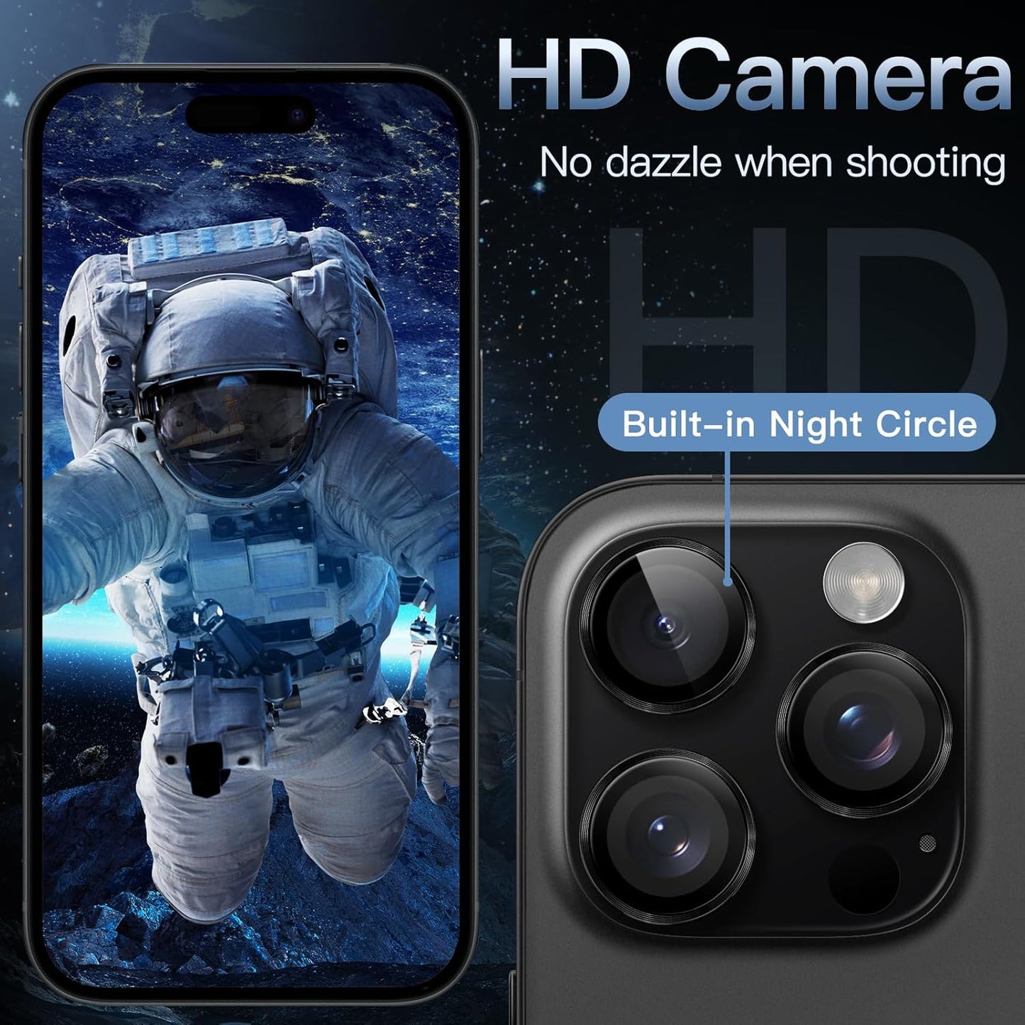 PROTECT  iPhone 16 Pro Xzoom Lens Protector, Sapphire Glass, Alloy Material, Ultra Clear, Premium Finish, Black, XIP16PBLK