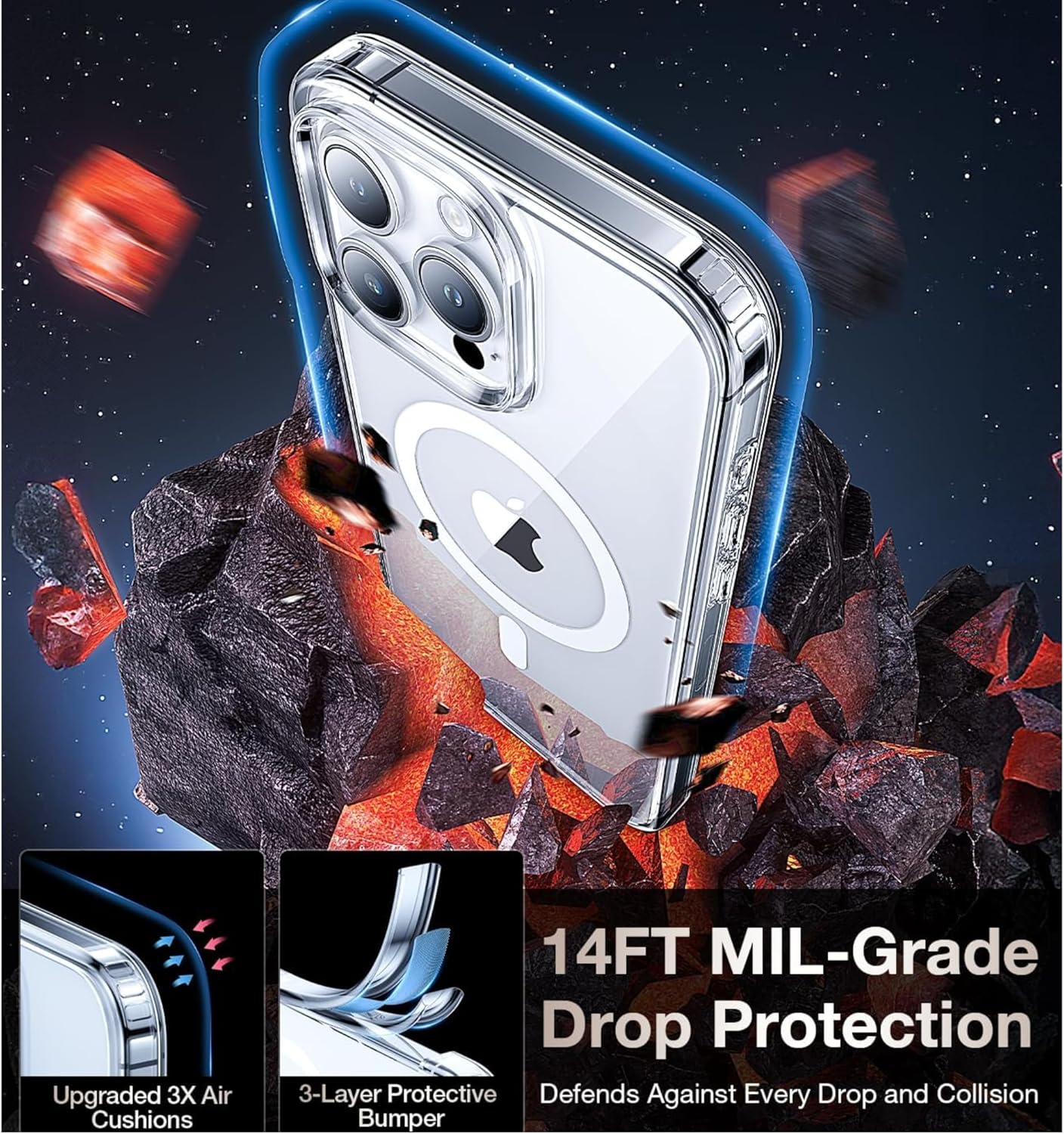 PROTECT  iPhone 15 Pro Magsafe Phone Case, Anti Scratch, Transparent, Protective, Clear, MSIP15P