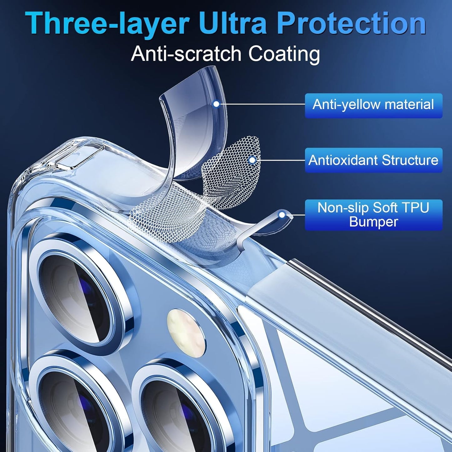 PROTECT  iPhone 13 Pro Lucid Phone Case, Anti Scratch, Bundle, Screen Protector included, Protective, Clear, LIP13P