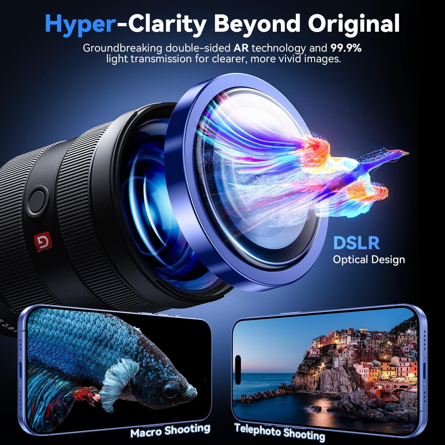 PROTECT  iPhone 16 Xzoom Lens Protector, Sapphire Glass, Alloy Material, Ultra Clear, Premium Finish, Blue, XIP16BLU