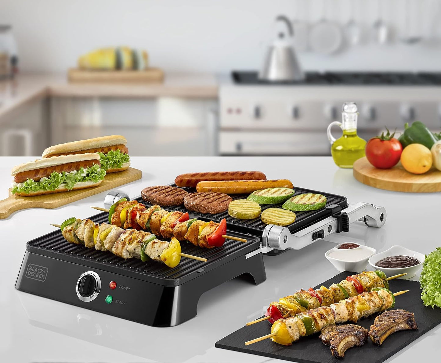 BLACK+DECKER CG1400-B5 Contact Grill with Fixed Plate 1400W Black