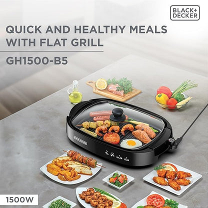 BLACK+DECKER Electric Health Grill,1500W, BD-GH1500-B5