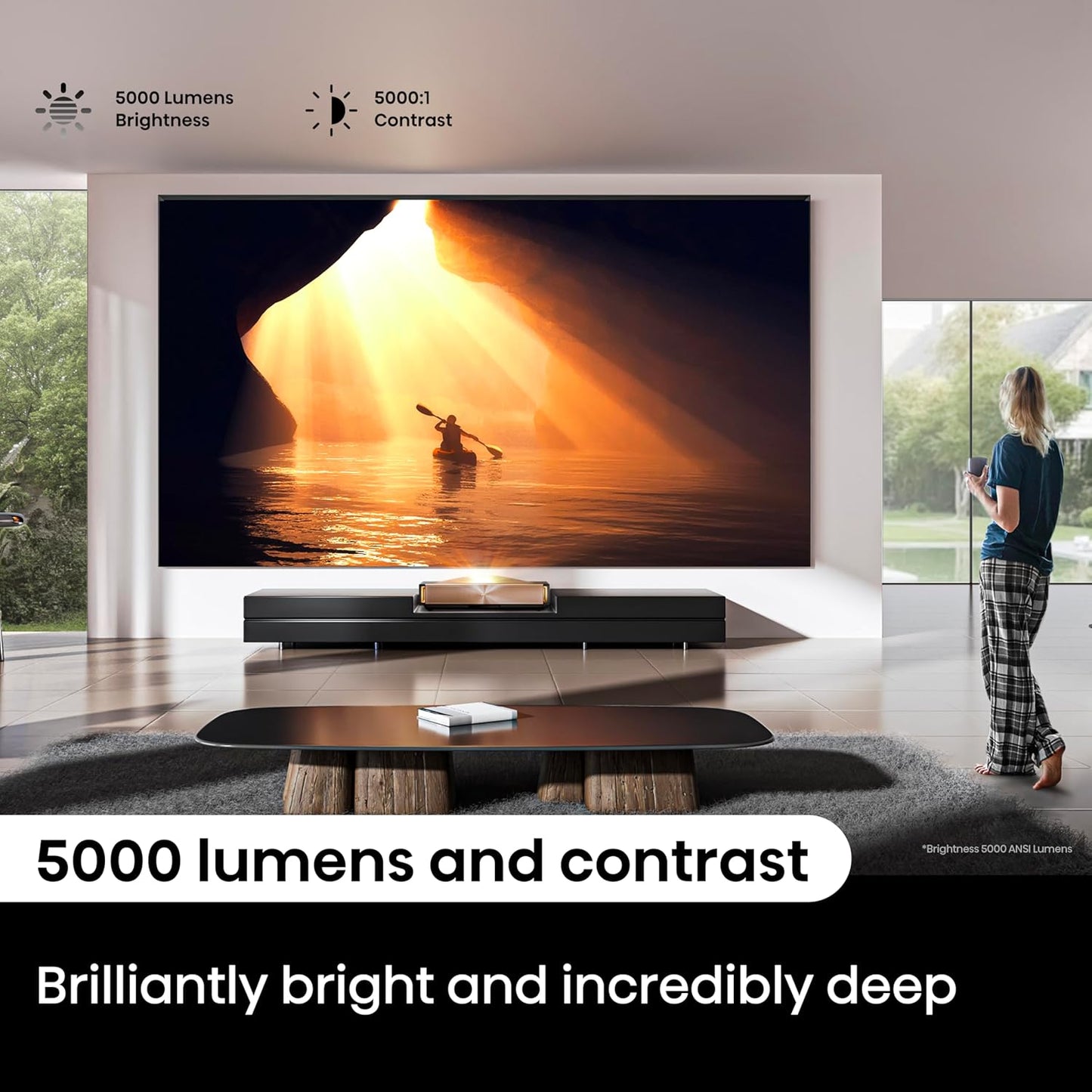 Hisense Ultra Short Throw Triple Laser Projector, 4K UHD Smart Projector – L9Q