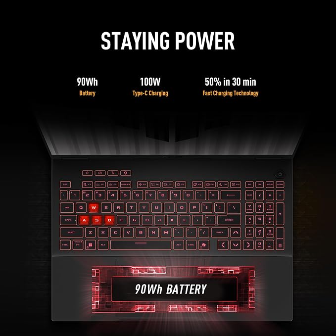 Asus TUF Gaming F16 Laptop Intel Core i7-14650HX 16GB RAM 1TB SSD NVIDIA RTX 5060 8GB 16-inch FHD Windows 11 Home Jaeger Gray