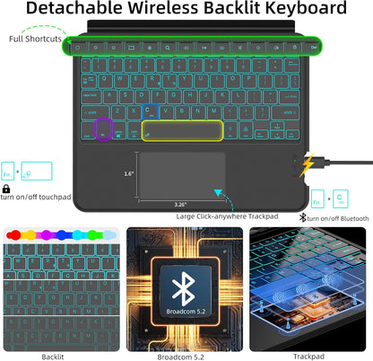 PROTECT  SAMSUNG TAB S9+  Protective Tablet Keyboard, Bluetooth, With Trackpad, Backlit, Grey, HL118A