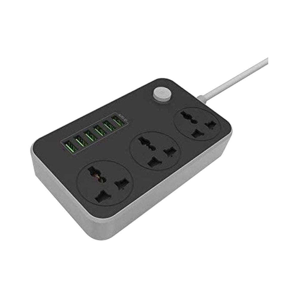 Inet Universal 3 Port Power Strip Black