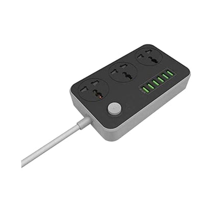 Inet Universal 3 Port Power Strip Black