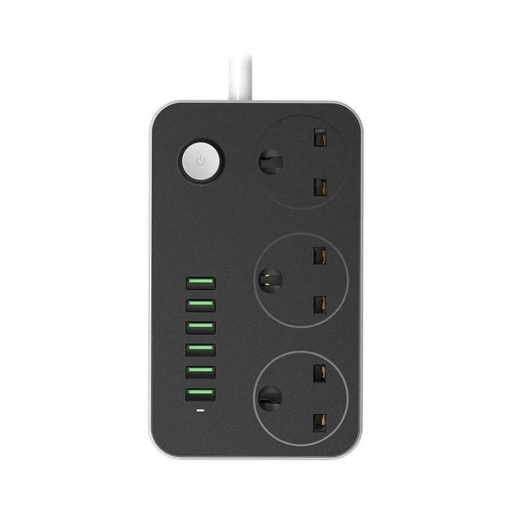 Inet Universal 3 Port Power Strip Black