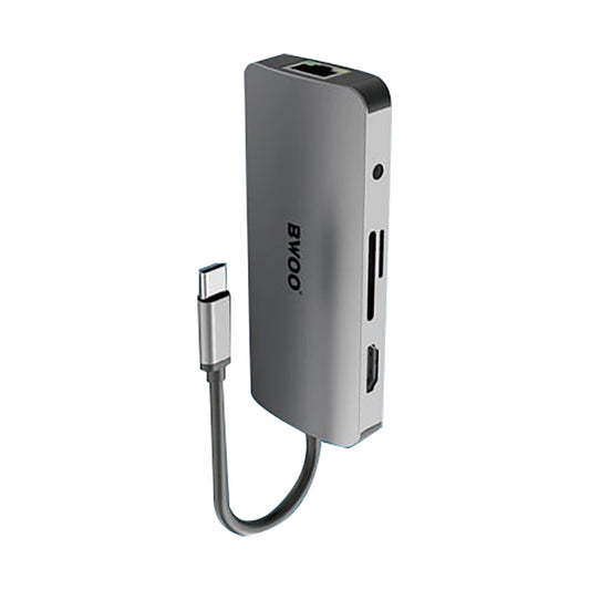 Bwoo 9-In-1 Type-C Audio Port USB Hub Grey
