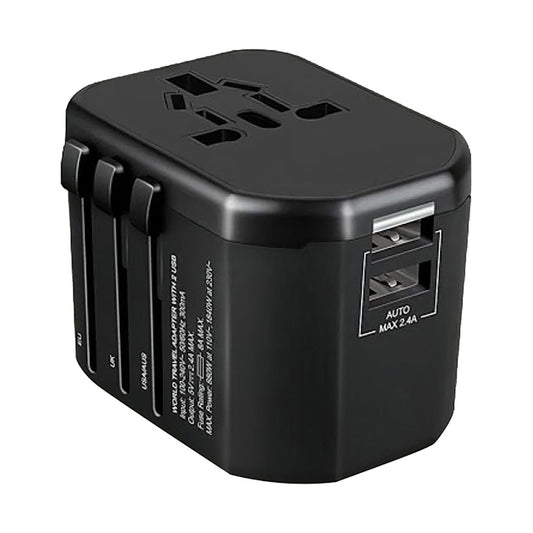 Inet Universal Travel Adapter Black