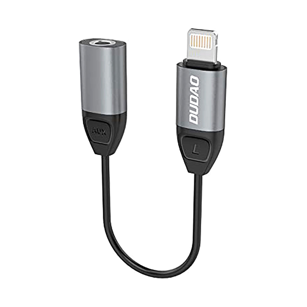 Dudao 2-In-1 Lightning To 3.5mm Aux Cable Grey