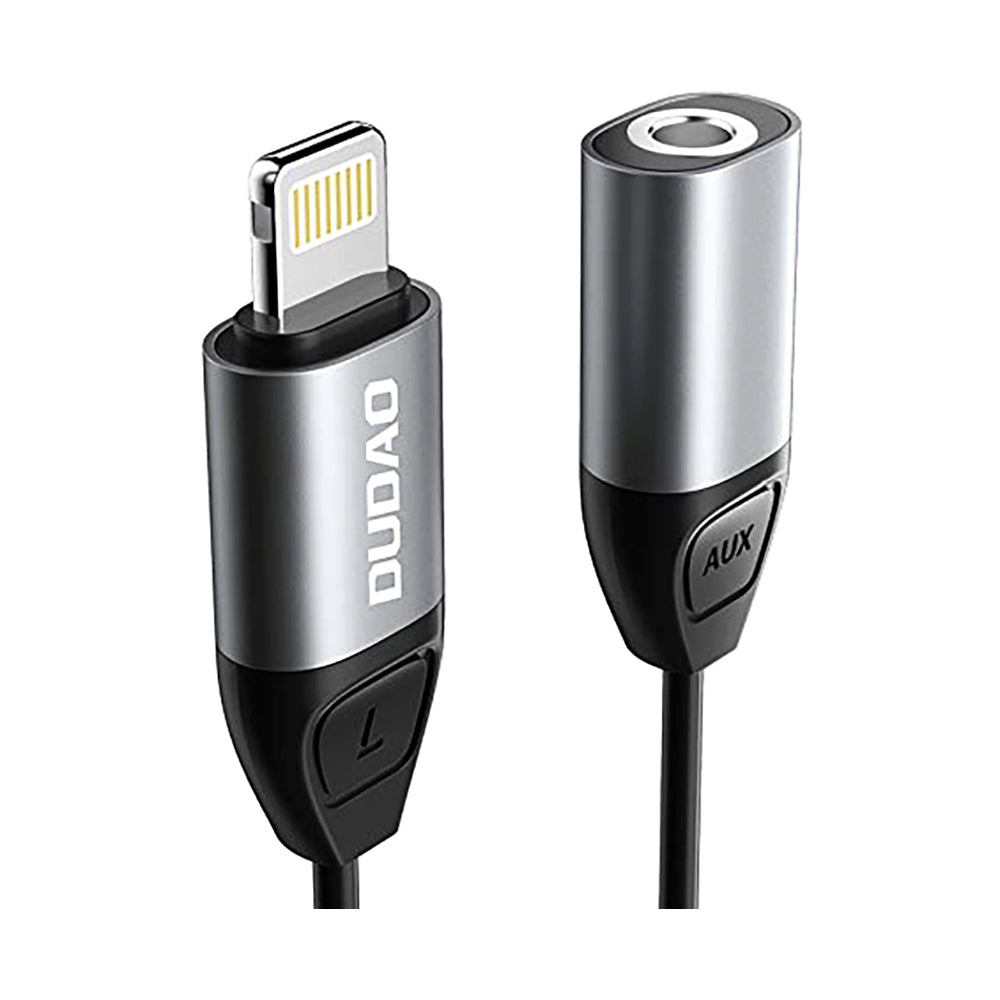 Dudao 2-In-1 Lightning To 3.5mm Aux Cable Grey