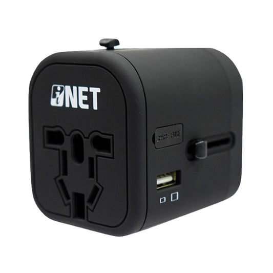 Inet 3 USB Type C Travel Adaptor Black