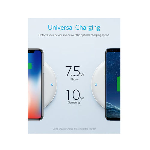 Anker Power Wave 7.5 Fast Wireless Charging Pad with Quick Charge White