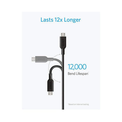 Anker 3-In-1 USB-A to Lightning-Type C-Micro USB Cable Black